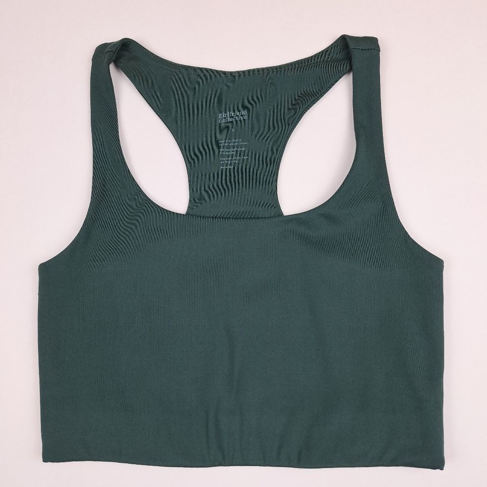 Girlfriend Collective Sports Bra Moss Green S Racerback